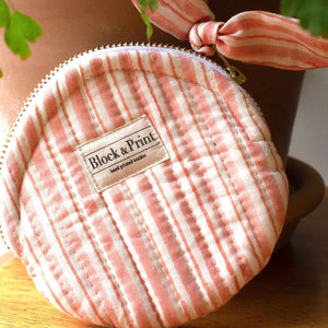 Pink Stripe Coin Pouch