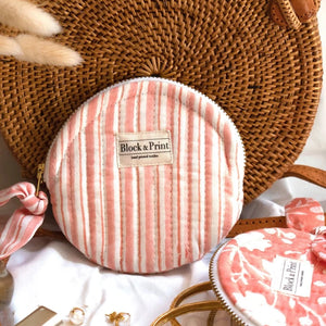 Pink Stripe Coin Pouch