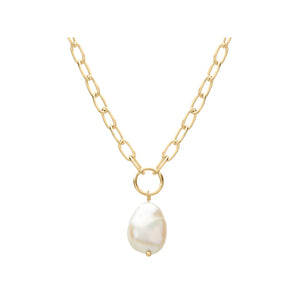 Aphrodite Goddess Pearl Drop Necklace - Gold