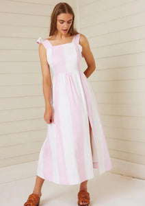 SALOPIAN MAXI DRESS - Pink/White