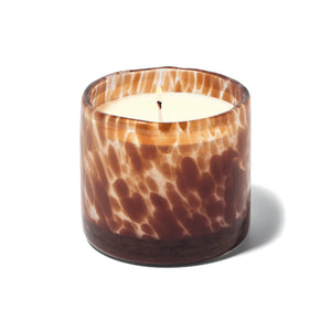 Hand Blown Amber Bubble Glass Candle 8 oz. - Baltic Ember