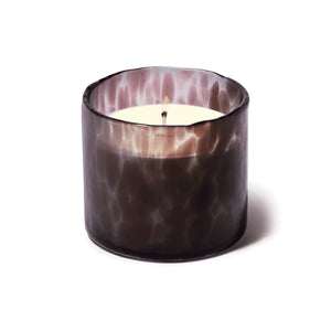 Hand Blown Black Bubble Glass Candle 8 oz. - French Linen & Orris