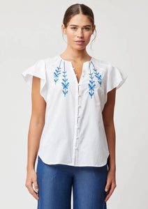Scala Embroidered Cotton Top