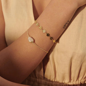 Aphrodite Goddess Pearl Bracelet - Gold