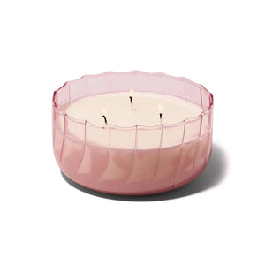 Ribbed Borosilicate Glass Candle 12 oz. - Desert Peach