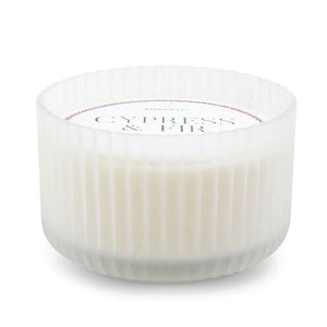 Cypress & Fir Large Frosted White Glass Candle