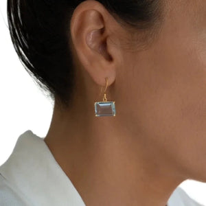 Aquamarine Glass Earrings