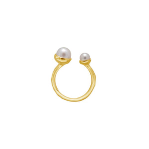 Riviera Double Pearl Ring - Gold